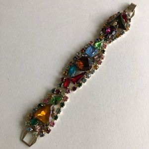 Vintage colorful crystal rhinestone bracelet